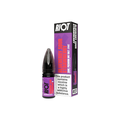 10mg RIOT X 10ml Nic Salts by Riot Squad (50VG/50PG) - Flavour: Blueberry Sour Strawberry