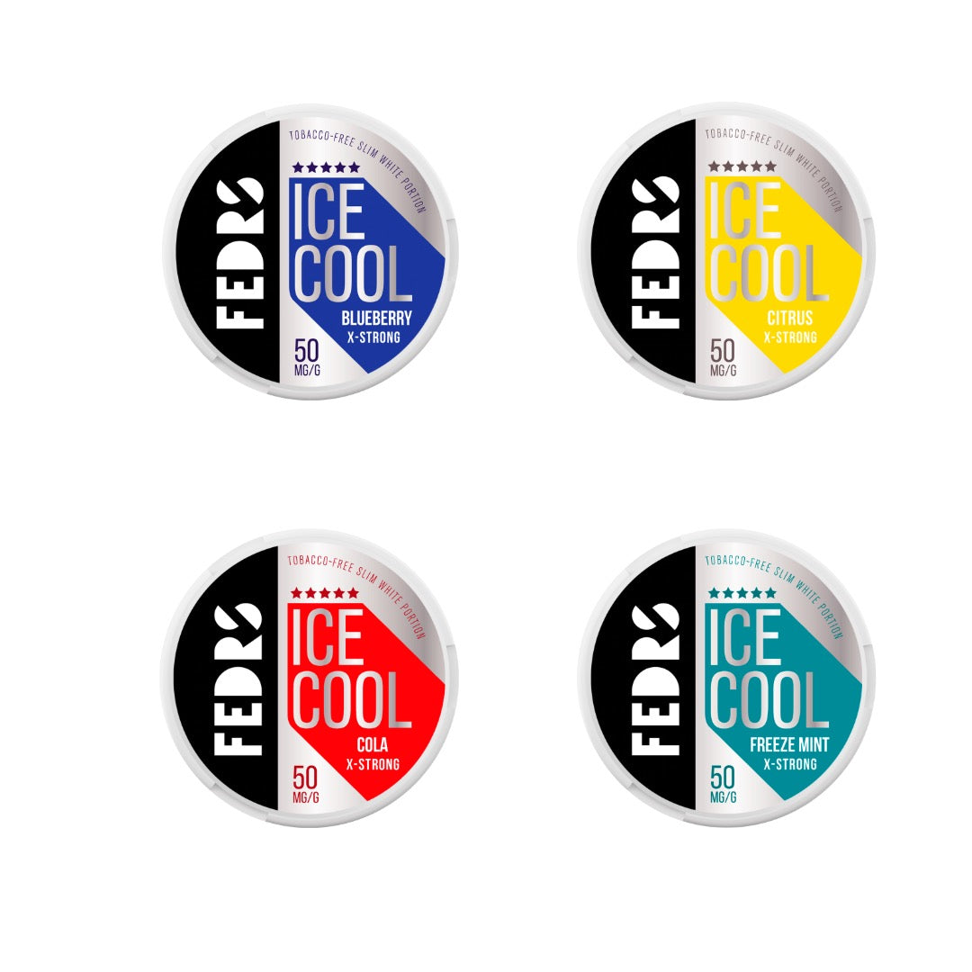 50mg FEDRS Ice Cool X-Strong Nicotine Pouch - 20 Pouches - Flavour: Freeze Mint
