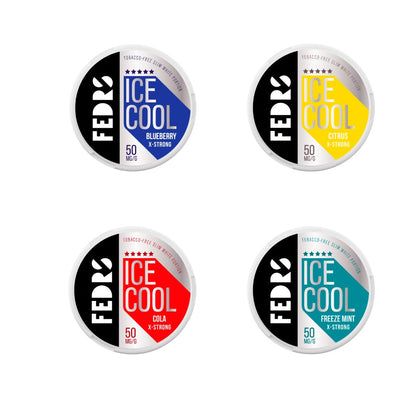 50mg FEDRS Ice Cool X-Strong Nicotine Pouch - 20 Pouches - Flavour: Freeze Mint