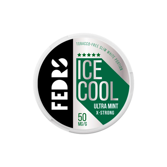50mg FEDRS Ice Cool X-Strong Nicotine Pouch - 20 Pouches - Flavour: Ultra Mint
