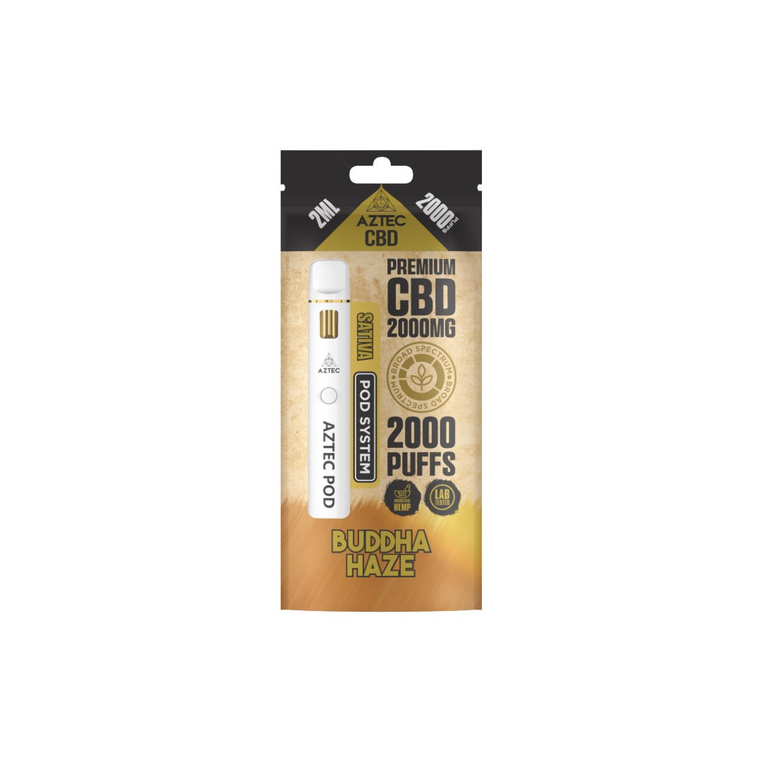 Aztec CBD 2000mg Broad Spectrum Starter Pro Pod Vape Kit 2000 Puffs - Flavour: Grape Fruit