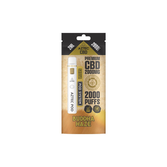 Aztec CBD 2000mg Broad Spectrum Starter Pro Pod Vape Kit 2000 Puffs - Flavour: Buddha Haze