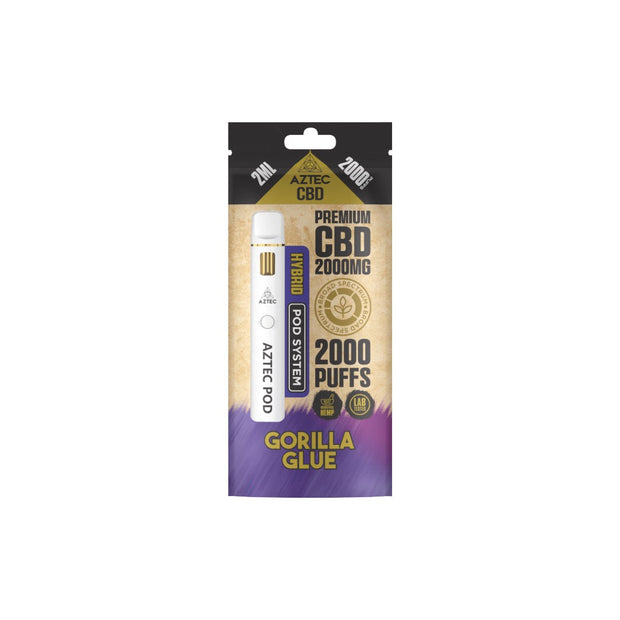Aztec CBD 2000mg Broad Spectrum Starter Pro Pod Vape Kit 2000 Puffs - Flavour: Blueberry Kush