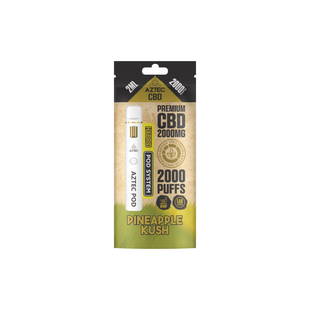 Aztec CBD 2000mg Broad Spectrum Starter Pro Pod Vape Kit 2000 Puffs - Flavour: Blueberry Kush
