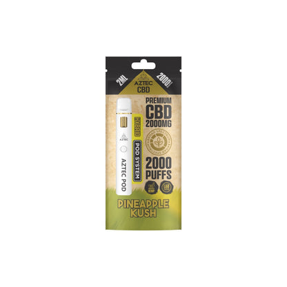 Aztec CBD 2000mg Broad Spectrum Starter Pro Pod Vape Kit 2000 Puffs - Flavour: Mango Kush
