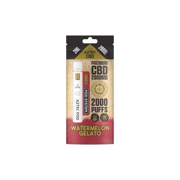 Aztec CBD 2000mg Broad Spectrum Starter Pro Pod Vape Kit 2000 Puffs - Flavour: Blueberry Kush