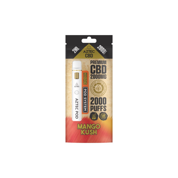 Aztec CBD 2000mg Broad Spectrum Starter Pro Pod Vape Kit 2000 Puffs - Flavour: Blueberry Kush