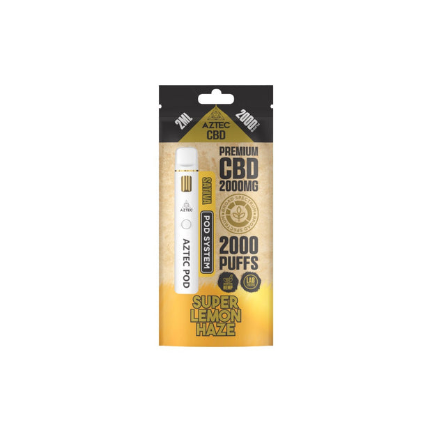 Aztec CBD 2000mg Broad Spectrum Starter Pro Pod Vape Kit 2000 Puffs - Flavour: Blueberry Kush