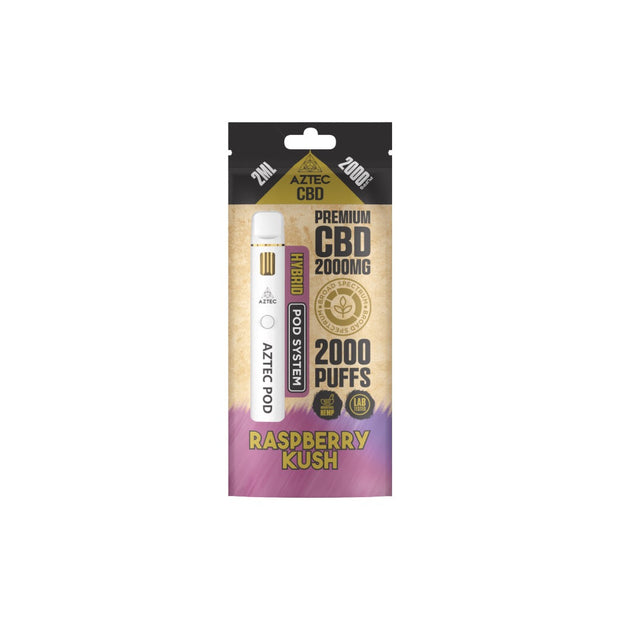 Aztec CBD 2000mg Broad Spectrum Starter Pro Pod Vape Kit 2000 Puffs - Flavour: Blueberry Kush