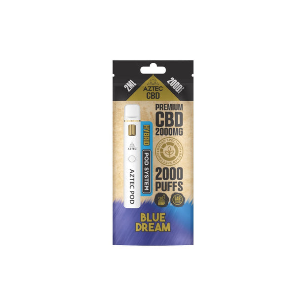 Aztec CBD 2000mg Broad Spectrum Starter Pro Pod Vape Kit 2000 Puffs - Flavour: Blueberry Kush
