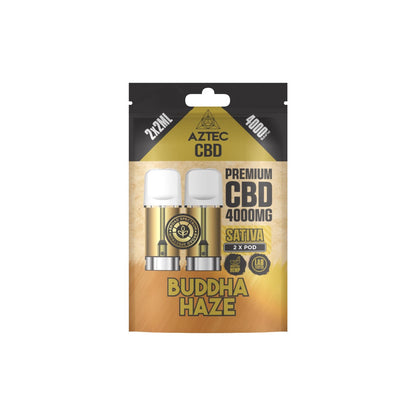 Aztec CBD 4000mg Broad Spectrum CBD Pods 2ml 4000 Puffs - 2 Pcs - Flavour: Strawberry Ice