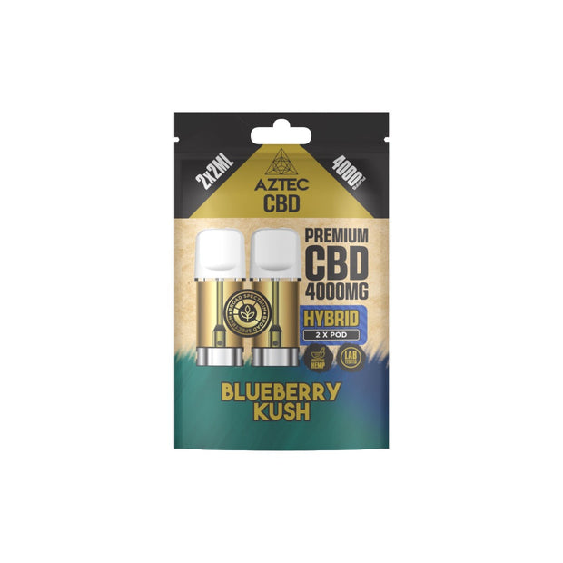 Aztec CBD 4000mg Broad Spectrum CBD Pods 2ml 4000 Puffs - 2 Pcs - Flavour: Buddha Haze