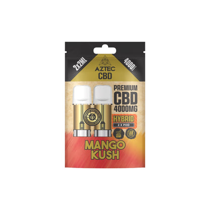 Aztec CBD 4000mg Broad Spectrum CBD Pods 2ml 4000 Puffs - 2 Pcs - Flavour: Pineapple Kush