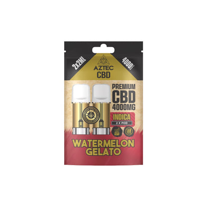 Aztec CBD 4000mg Broad Spectrum CBD Pods 2ml 4000 Puffs - 2 Pcs - Flavour: Raspberry Kush