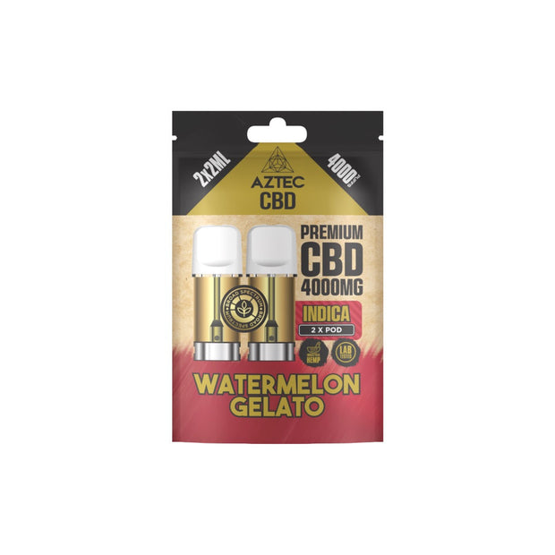 Aztec CBD 4000mg Broad Spectrum CBD Pods 2ml 4000 Puffs - 2 Pcs - Flavour: Blueberry Kush