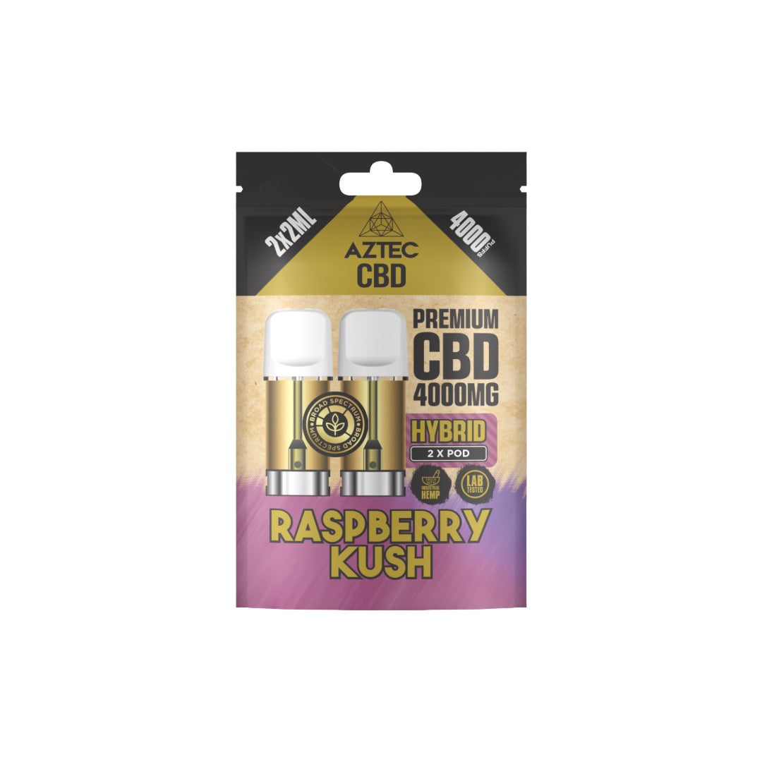 Aztec CBD 4000mg Broad Spectrum CBD Pods 2ml 4000 Puffs - 2 Pcs - Flavour: Watermelon Gelato