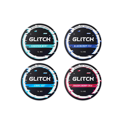 16mg Glitch Regular Nicotine Pouches - 20 Pouches - Flavour: Frozen Cherry Cola