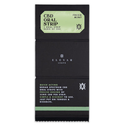 Elevar Leafs 125mg CBD Oral Strips - Flavour: Fresh Mint