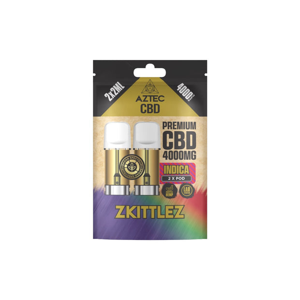 Aztec CBD 4000mg Broad Spectrum CBD Pods 2ml 4000 Puffs - 2 Pcs - Flavour: Buddha Haze