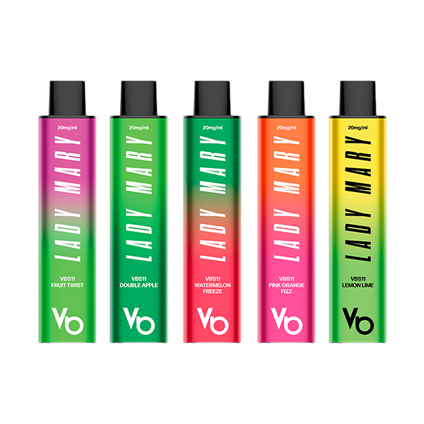 20mg Lady Mary VBS11 Disposable Vape 600 Puffs - Flavour: Blackcurrant Squash