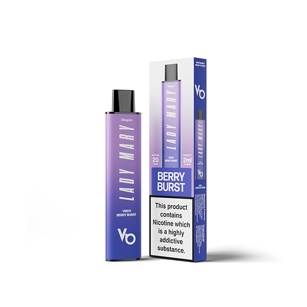 20mg Lady Mary VBS11 Disposable Vape 600 Puffs - Flavour: Blackcurrant Squash