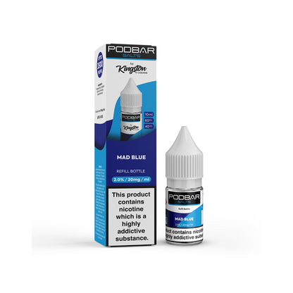 20mg Podbar Salts by Kingston 10ml Refill Nic Salts (60VG/40PG) - Flavour: Blueberry Cherry Cranberry