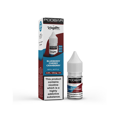 10mg Podbar Salts by Kingston 10ml Refill Nic Salts (60VG/40PG) - Flavour: Juicy Strawberry