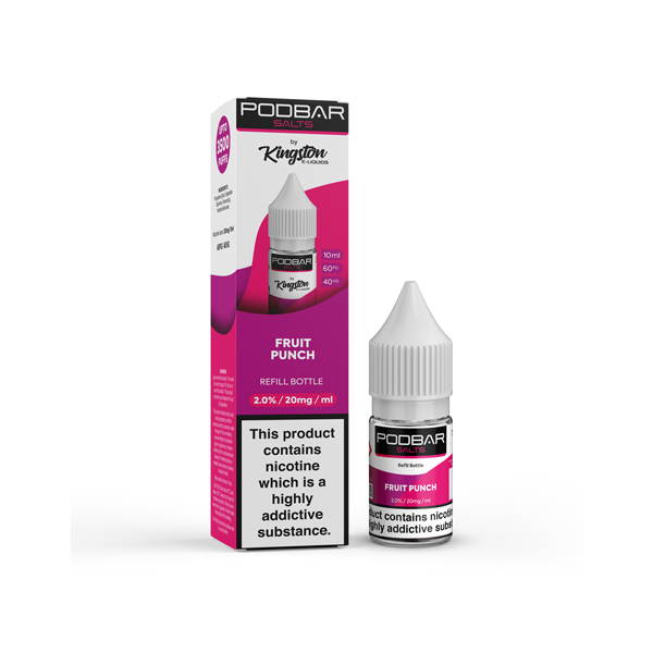 10mg Podbar Salts by Kingston 10ml Refill Nic Salts (60VG/40PG) - Flavour: Blueberry Cherry Cranberry
