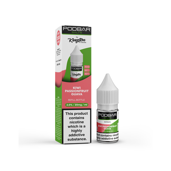 10mg Podbar Salts by Kingston 10ml Refill Nic Salts (60VG/40PG) - Flavour: Cola Ice