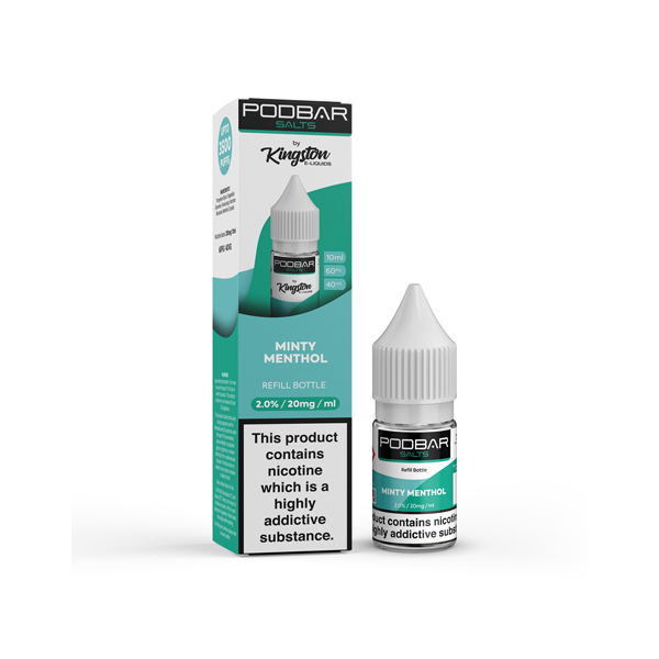 10mg Podbar Salts by Kingston 10ml Refill Nic Salts (60VG/40PG) - Flavour: Cola Ice