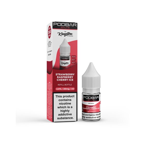10mg Podbar Salts by Kingston 10ml Refill Nic Salts (60VG/40PG) - Flavour: Cola Ice