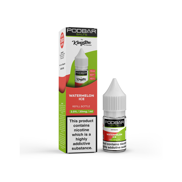 10mg Podbar Salts by Kingston 10ml Refill Nic Salts (60VG/40PG) - Flavour: Cola Ice