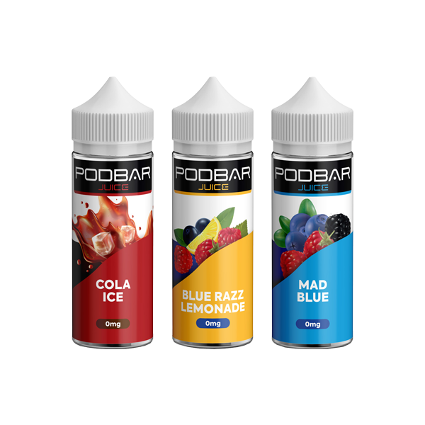 Podbar Juice by Kingston 100ml Shortfill 0mg (50VG/50PG) - Flavour: Strawberry Raspberry Cherry Ice