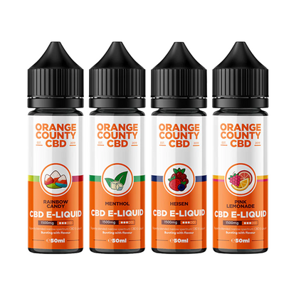 Orange County CBD 1500mg Broad Spectrum CBD E-liquid 50ml (50VG/50PG) - Flavour: Sour Blue Raspberry