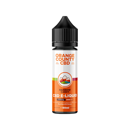 Orange County CBD 1500mg Broad Spectrum CBD E-liquid 50ml (60VG/40PG) - Flavour: Rainbow Candy