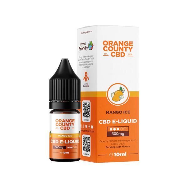 Orange County CBD 300mg Broad Spectrum CBD E-liquid 10ml (50VG/50PG) - Flavour: Strawberry & Lime