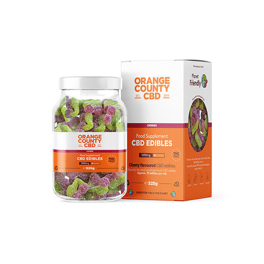 Orange County CBD 1600mg Gummies - Large Pack - Variety: Gummy Cherries