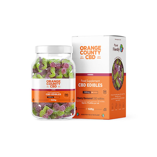 Orange County CBD 1600mg Gummies - Large Pack - Variety: Gummy Strawberries