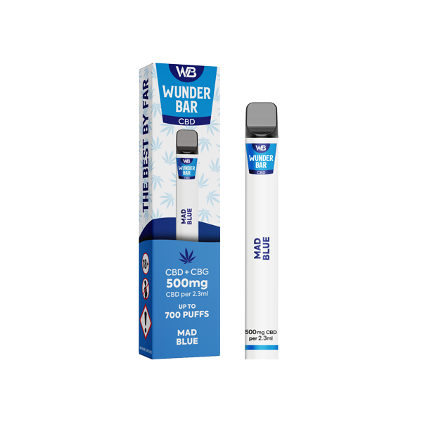 Wunderbar 500mg CBD + CBG Disposable Vape Device 700 Puffs - Flavour: Peach Ice