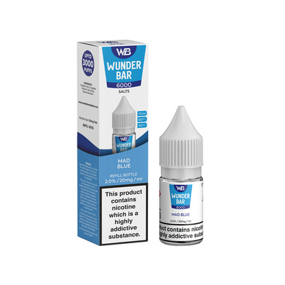 20mg Wunderbar 6000 Salts 10ml Nic Salts (60PG/40VG) - Flavour: Blue Sour Raspberry