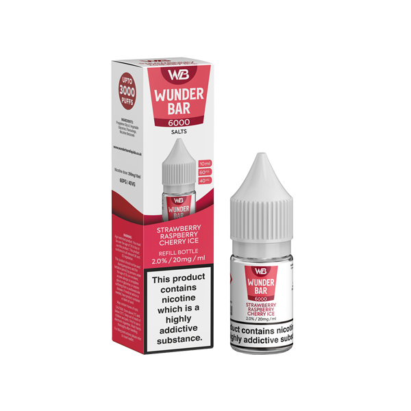 20mg Wunderbar 6000 Salts 10ml Nic Salts (60PG/40VG) - Flavour: Blue Raspberry Lemonade