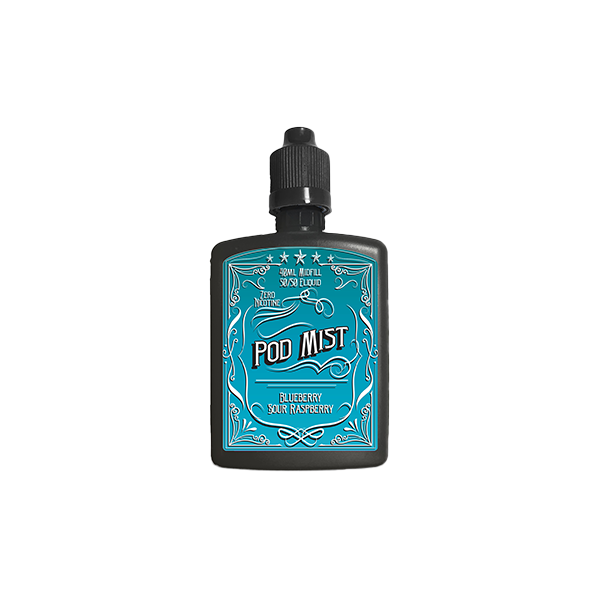 0mg Pod Mist Midfill 40ml Shortfill (50VG/50PG) - Flavour: Blueberry Cherry Cranberry Ice