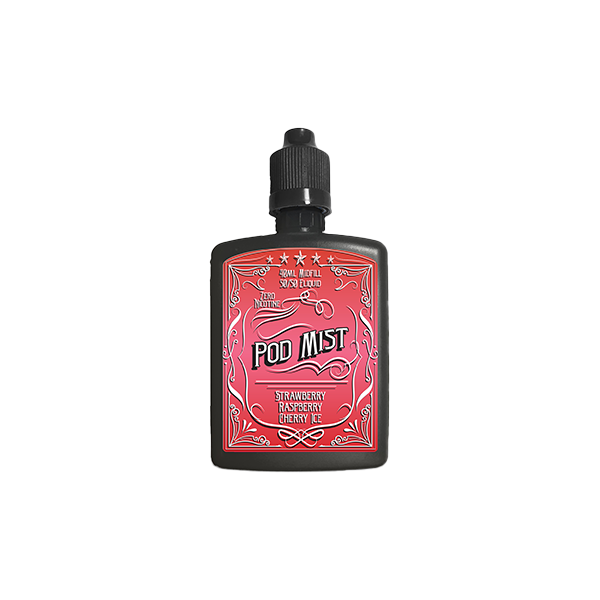 0mg Pod Mist Midfill 40ml Shortfill (50VG/50PG) - Flavour: Strawberry Ice