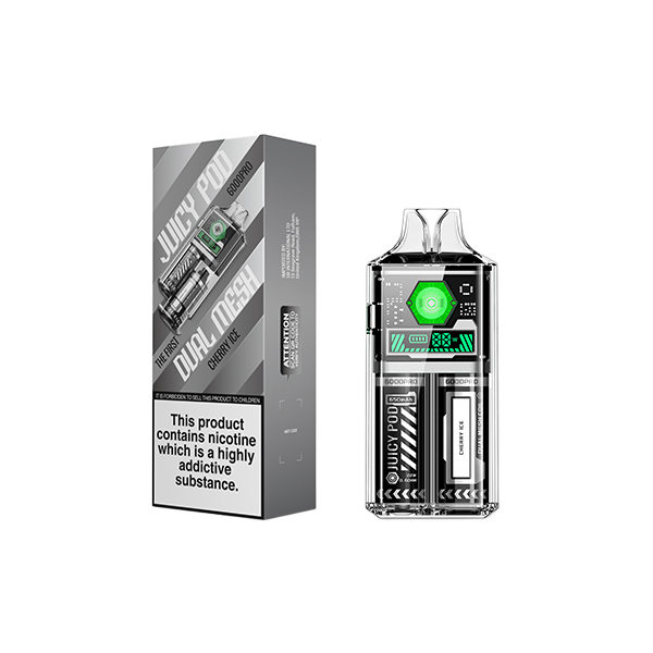 20mg Juicy Pod 6000 Pro Disposable Vape Kit 6000 Puffs (Buy 1 Get 1 Free) - Flavour: Lemon Lime