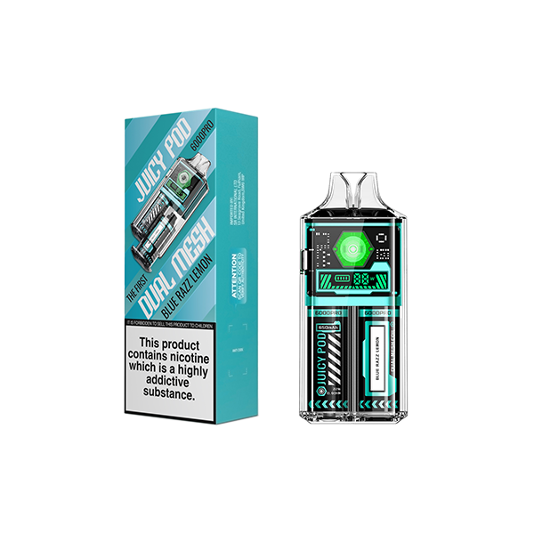 20mg Juicy Pod 6000 Pro Disposable Vape Kit 6000 Puffs (Buy 1 Get 1 Free) - Flavour: Pineapple lce
