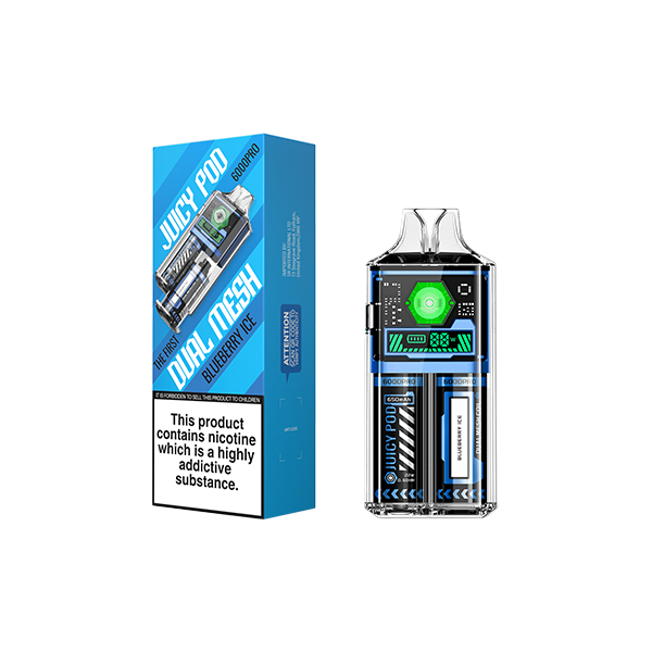20mg Juicy Pod 6000 Pro Disposable Vape Kit 6000 Puffs (Buy 1 Get 1 Free) - Flavour: Lemon Lime