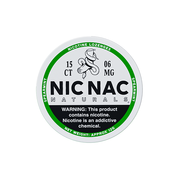 6mg Nic Nac Naturals Nicotine - 15 Lozenge Tablets - Flavour: Spearmint