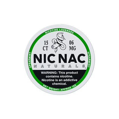 6mg Nic Nac Naturals Nicotine - 15 Lozenge Tablets (Buy 2 Get 1 Free) - Flavour: Spearmint