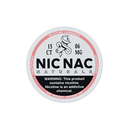 6mg Nic Nac Naturals Nicotine - 15 Lozenge Tablets (Buy 2 Get 1 Free) - Flavour: Grapefruit