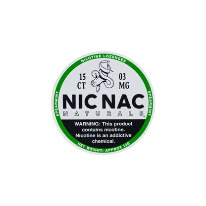 3mg Nic Nac Naturals Nicotine - 15 Lozenge Tablets - Flavour: Wintergreen